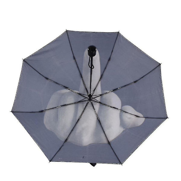 Ny paraply med design med middelfinger i sort - cool mode og slagkraftig paraply
