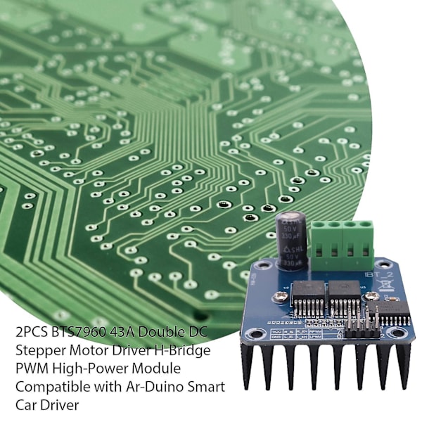 2 st Bts7960 43A Dubbel DC Stepper Motor Driver H-brygga PWM Högprestandamodul Kompatibel med Ar-d Zy