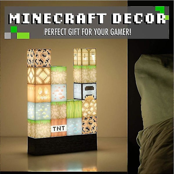 Minecraft Byggeklodser Skrivebordslampe Diy Syning Bordlampe Legetøj Usb Nattelys Gaver