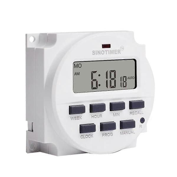 TM618H-4 DC 12V Volt Spänningsutgång Digital 7 Veckovis Programmerbar Timer Switch Tidsrelä Kontroll White