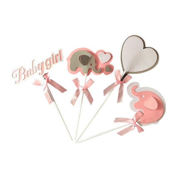 40 stk kakepynt Baby Elephant dekorativ kakeinnlegg kakepynt cupcake-pinner festartikler for fest