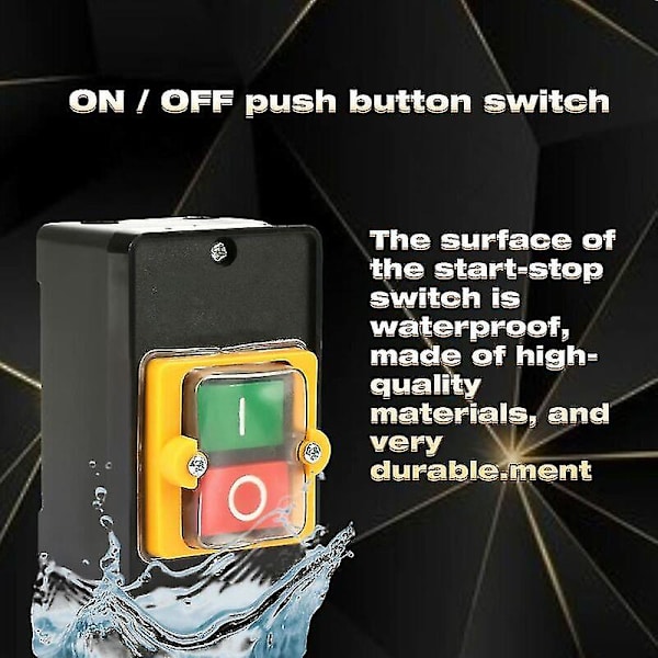 Knapkontakt Motor Start og Stop Kontakt AC220v/380v 10a Vandtæt On/off Knap To Knapper Med Støvkasseholder