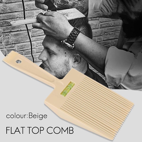 Flat Top Guide Comb Med Flydende Boblevandsret Flattop Hår Flattopper Beige