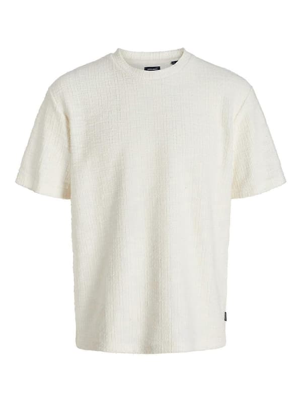 Jprblukyle Jacquard Ss Sweat Styd Aw24 Cloud Dancer XX-Large