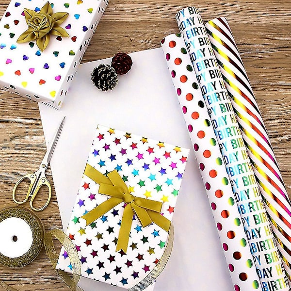 6 st presentpapper, färgat presentpapper