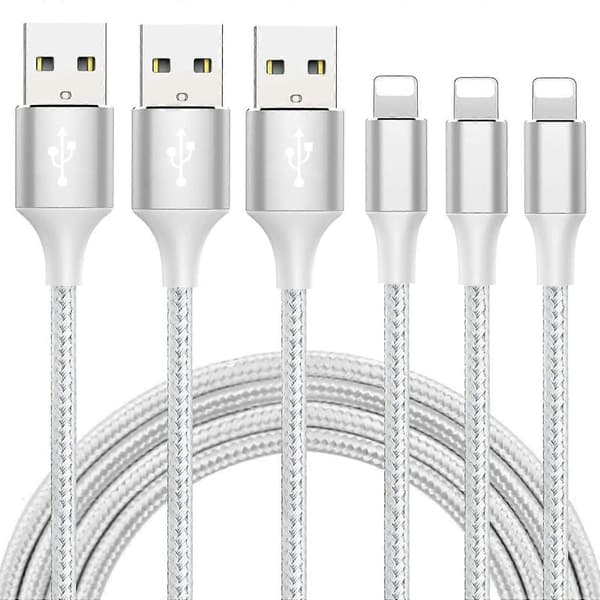 10FT iPhone Laddningskabel - Snabbladdande USB-kabel (3-pack)