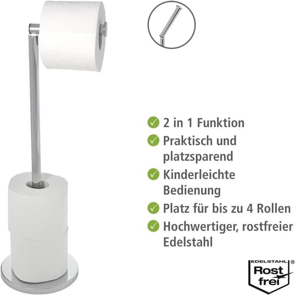 Seisova WC-paperiteline integroidulla WC-paperivarastolla r-FA-