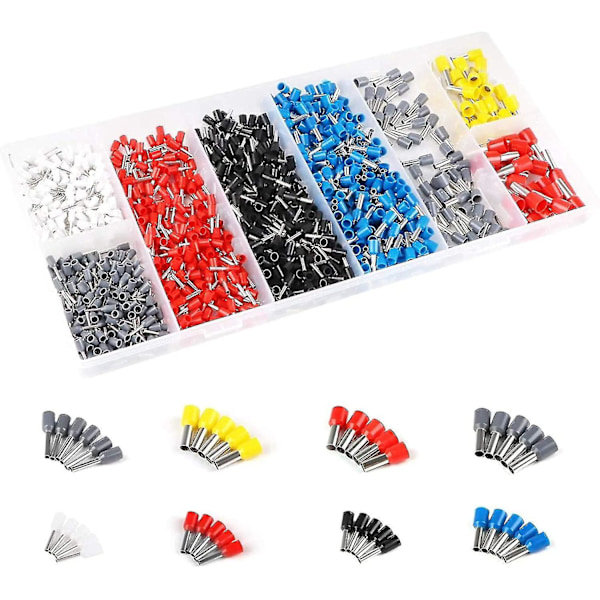 1200 Pieces Of Crimp-artery Sleeve Connector, Isolated Cable-pin End Large Range Of Wire End Sleeves With Portable Box