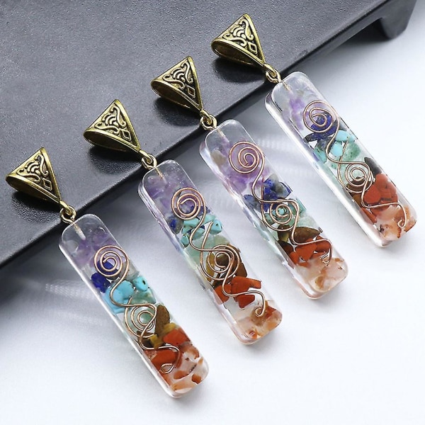Merkaba 7 Chakras Kristallikivet Orgone-riipus Generaattori Energia-akku Orgonite Hex Chakra-riipus Kaulakoru Unisex A