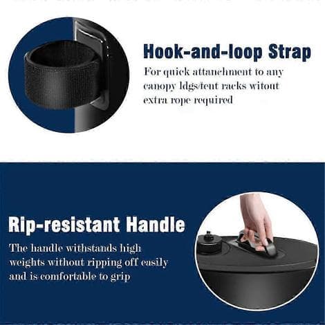 Kraftiga 20L vattenpåsar för tältvikter, 2-pack Black