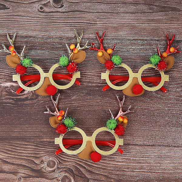 Jul Älg Horn Glasögonbåge Ren Horn Glasögonbåge Dekoration För Jul Fest Rekvisita