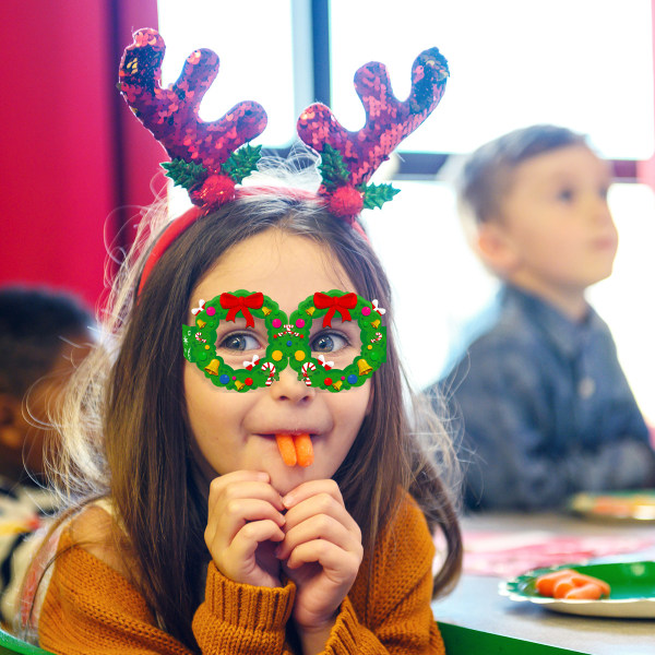 Ny julefest morsomme fotorekvisitter briller dekorerte elg snømann julenissen papirbriller