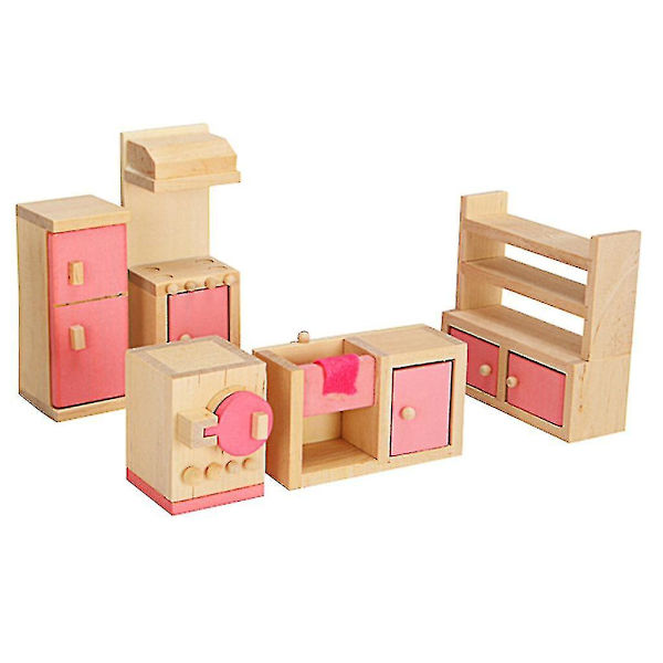 1 set 1:12 miniatyr för dockhus trä möbler barn för lek leksaker present fo