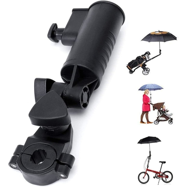 Golfkärryn sateenvarjopidike Universal säädettävä, helppo asentaa polkupyörän kalastus Rantatuoli pyörätuoli, musta