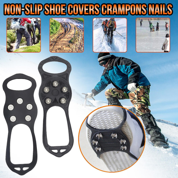 Grippers snøgrep vinter sko støvler stropp metall pigger knotter universal