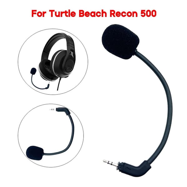 2,5 mm böjd pluggmikrofon för Turtle Beach Recon 500 headsetmikrofon