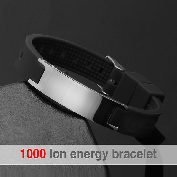Power Silikonarmband Elelents Energy Balance Armband Magnetarmband Svart Silikonsvart black