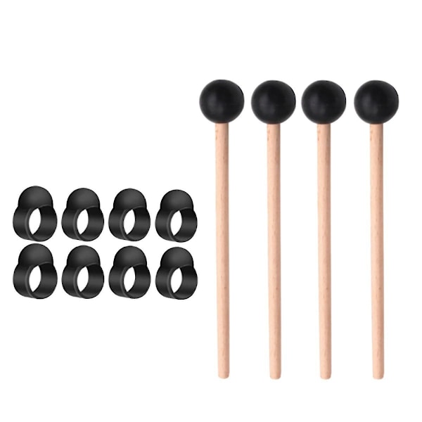 8 kpl teräskielinen rumpu sormenpäät sormenholkit Handpan 4 kpl Ethereal rumpu rumpukapula setti Pe