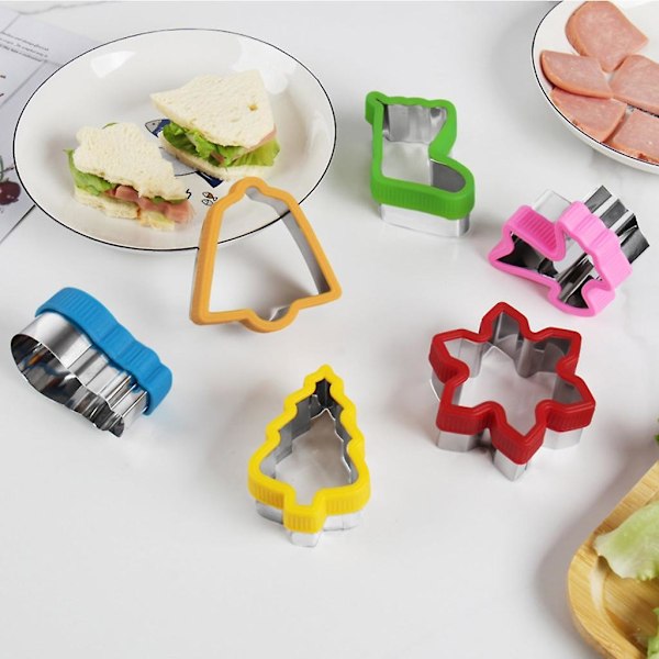 6 st/set Jul Pepparkaksformar Form Set Mat DIY Dekoration Tillbehör