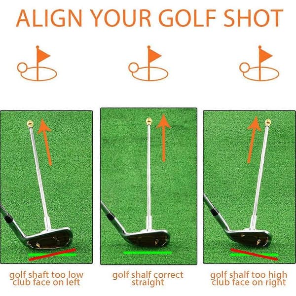Golf Alignment Sticks, Magnetiska Golfklubba Alignment Stick Träningshjälp Del Hjälp Visualisera Golfgåva Black