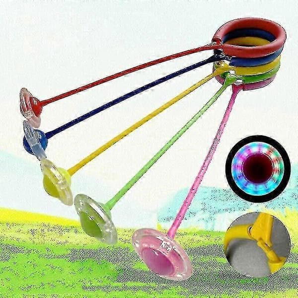 LED Blinkande Hoppboll Ring Ankel Hopprep Träning Rolig Leksak Present Barn Red