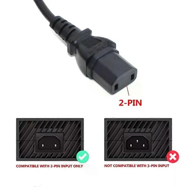 Universal 2-benet hanstik til IEC320 C17 hunadapter AC-strømkabel til PS4 Pro EU/US standard strømforsyning opladerkabel