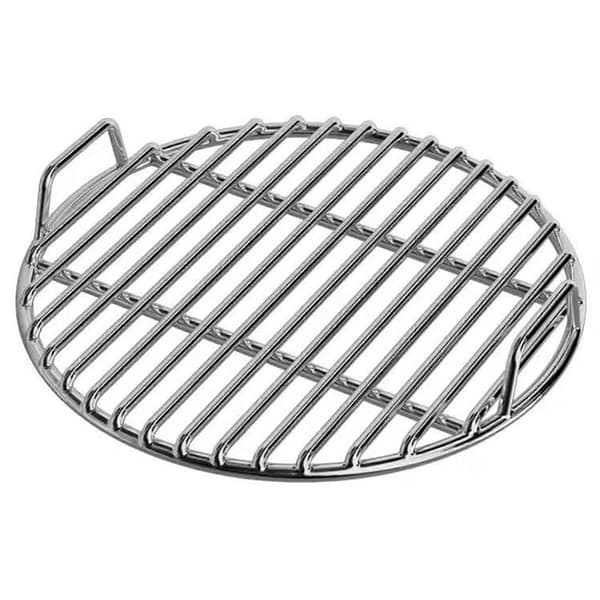Rund 40 cm støpejernsgrillrist med rette stenger, multifunksjonell BBQ-rist for piknik 40cm