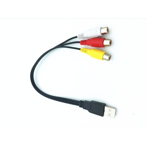 Usb 2.0 hann til 3 Rca hunn Rgb video Av A/v konverterkabel for Hdtv Pc  Tv datamaskin koble til Dvd-sett