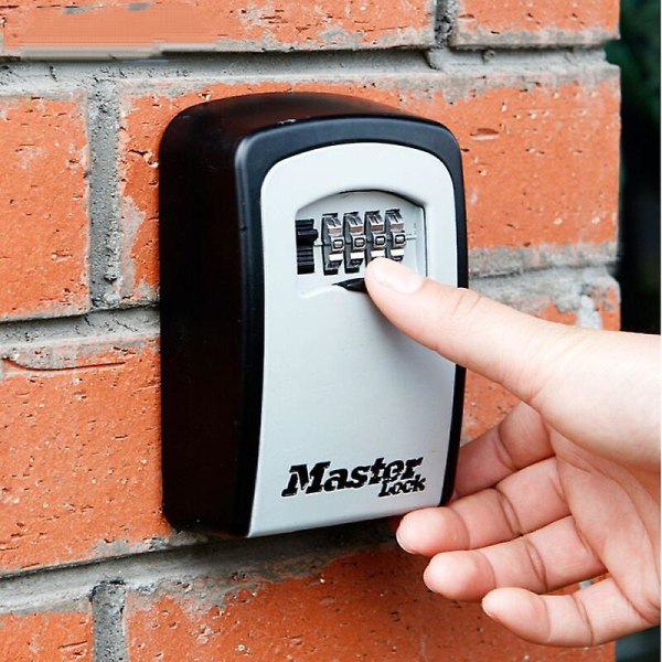 Seinään kiinnitettävä avainlokero, ulkokäyttöön vedenpitävä yhdistelmäavainten säilytyslokero kotiin autotalliin koulun kodin avaimet - harmaa