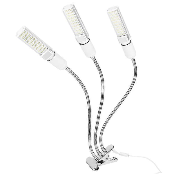 LED E27 Vækstlys til indendørs planter 3 hoveder 75W USB Fuld Spektrum Lampe Svanehals Planter Lys Gult Lys