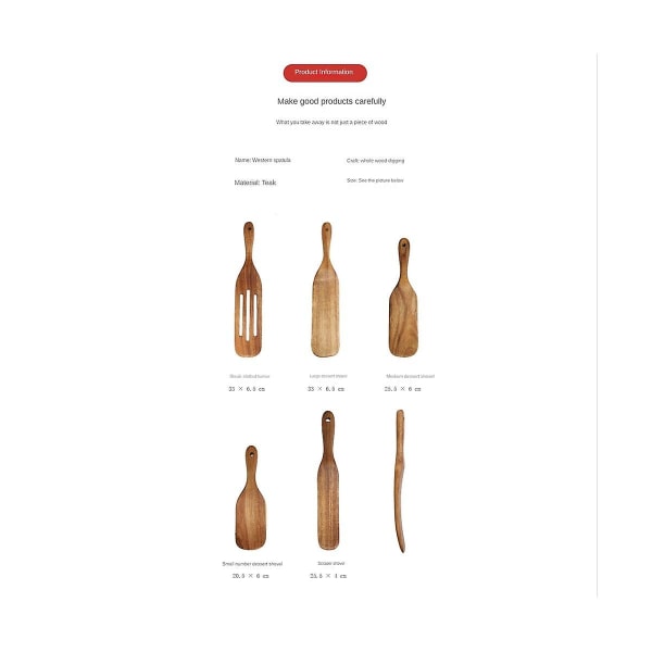 Handgjord Premium Trä Spurtle Set Spurtles Trä, Värmebeständig Non Stick Skotsk Spurtle Set