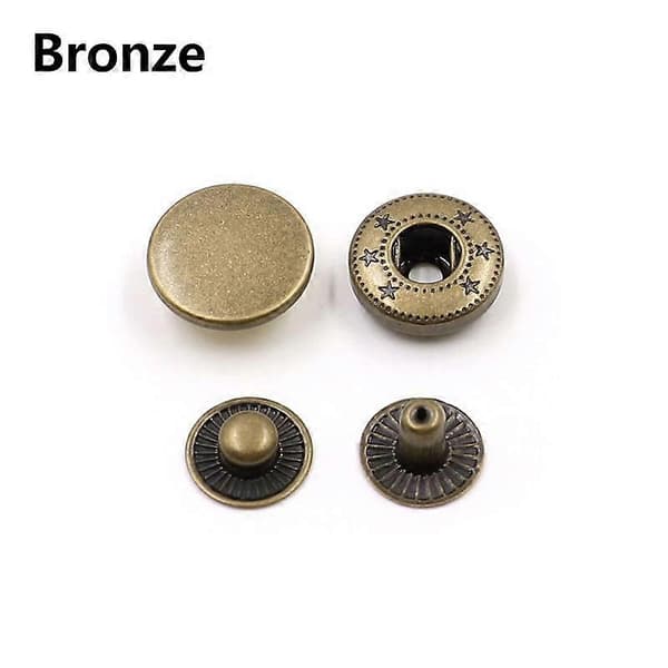 10 Set Sybehör Kläder Koppar Tryckknappar Klädsel DIY Fästen Tryckknappar silver 15mm