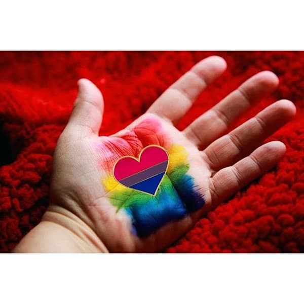 5-pakning Biseksuell pride hjerteformede nåler brosjer flagg badge brosje Bisexual