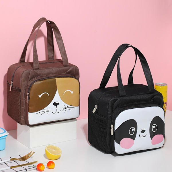 Bento-laukku, tukeva kahva, suuri kapasiteetti, sarjakuva, lämpöeristetty laukku Pink