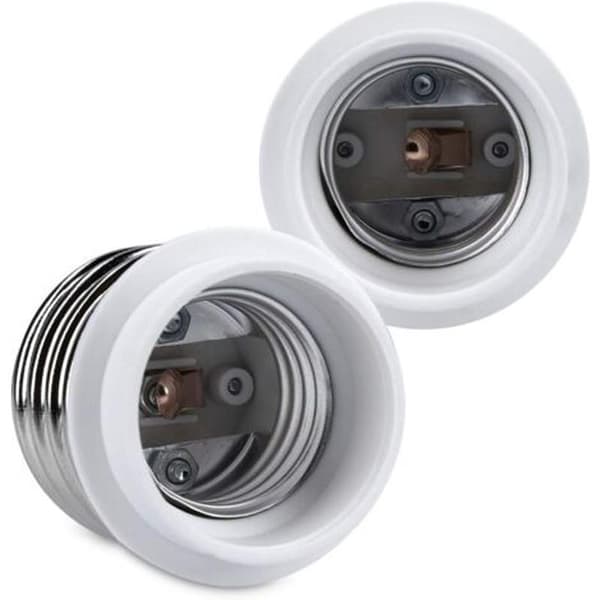 10x Sokkeladapter - 10x E40 til E27 Sokkelkonverter - E27 Base Lampeholderadapter for LED Halogenpære Gray