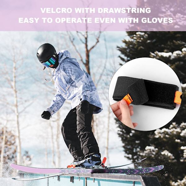 Skidstavsrem, justerbar vadderad skidaxelrem Skidbärrem och skidstavshållare Skidtillbehör för vuxna tonåringar Skidåkning Snowboard Vinter utomhusaktiviteter