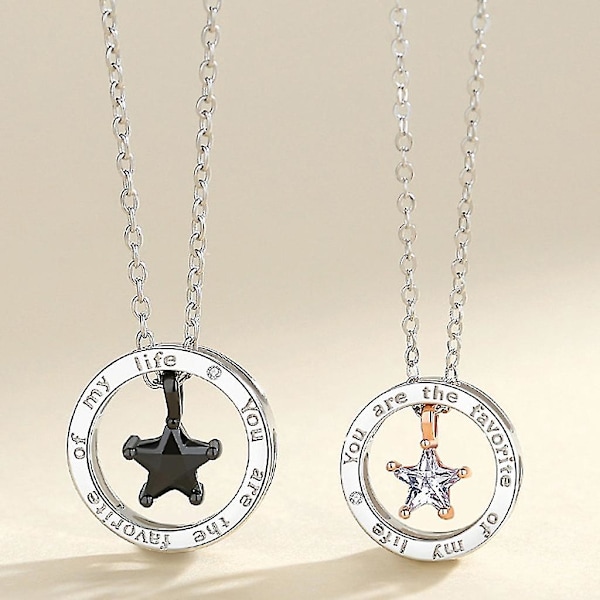 Vintage Hollow Out Star Halskjede Charm Par Halskjede Valentinsdag Gaver Ins