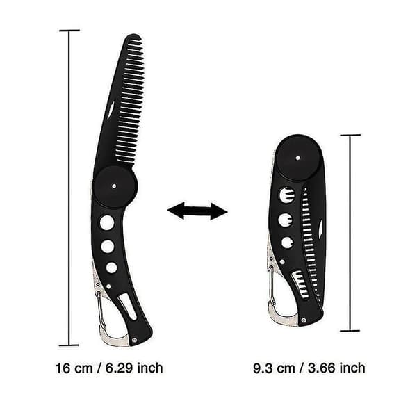 Mænd Mustache Foldable Kamme Rustfrit Stål Skæg Børste Nøglering Flaskeåbner