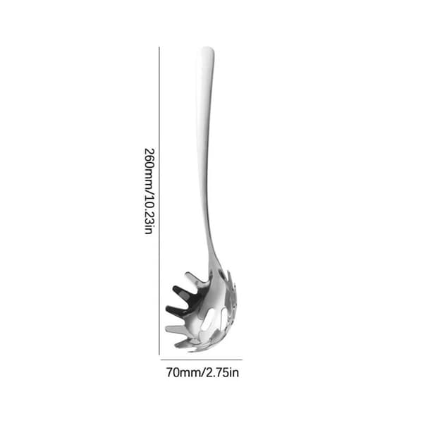 Ergonomic Handle, Mirror Polished Surface, Professional Stainless Steel Pasta Server with Tines, Easy to Clean Spaghetti Serving Fork