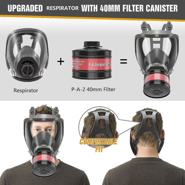 Gasmasker överlevnad kärnkraft och kemisk, gasmask med 40 mm filter mot gasformaldehyd kemisk