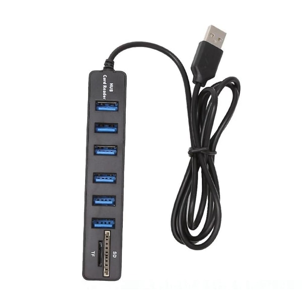 Usb Hub 6 Port Udvidelsesadapter Usb 2.0 Hub Multi Usb Splitter 2.0 Hub Usb-hub Sd/tf Kortlæser Fo