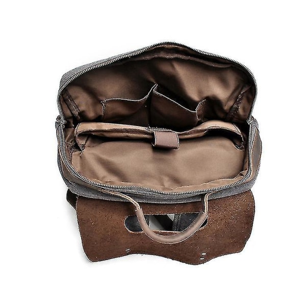 Vintage rejse læder rygsæk, laptop rygsæk til camping Hiking_y