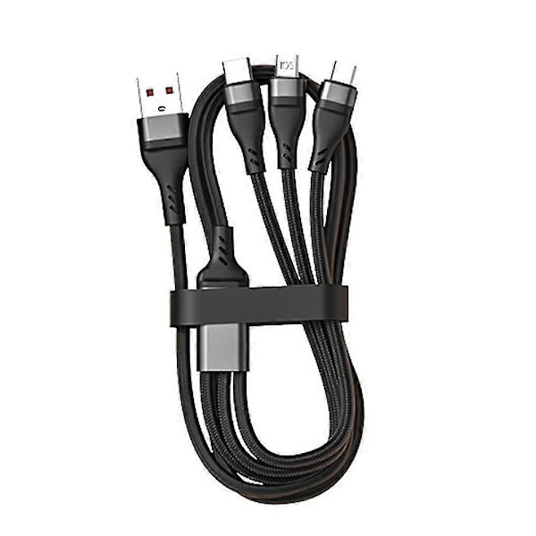 3-i-1 Multifunksjonell USB Superrask Ladekabel Dataoverføringskabel for Type-c/iphone/micro