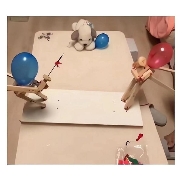 Ballong Bambu Man Battle - Ny Handgjord Träfäktning, Trä Bots Battle Game, 30 x 5MM