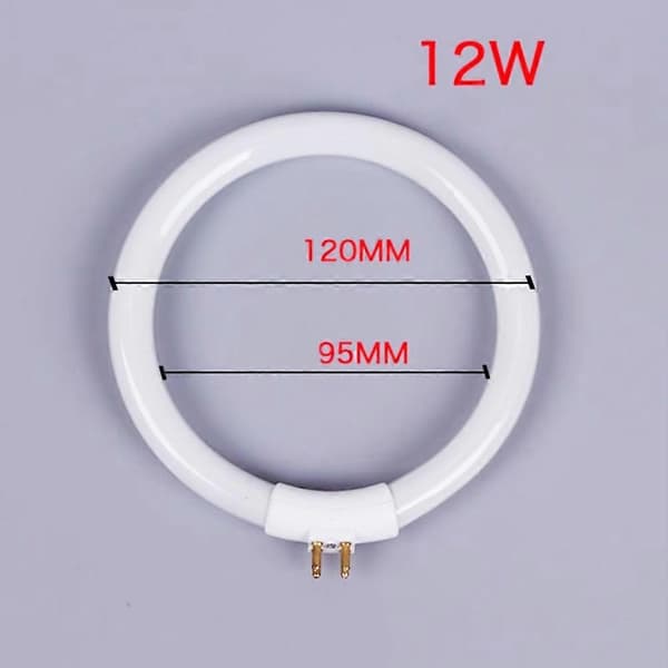 12W lysrørringlampe 120mm T4-rør for liten bordlampe/forstørrelsesringlys Vit