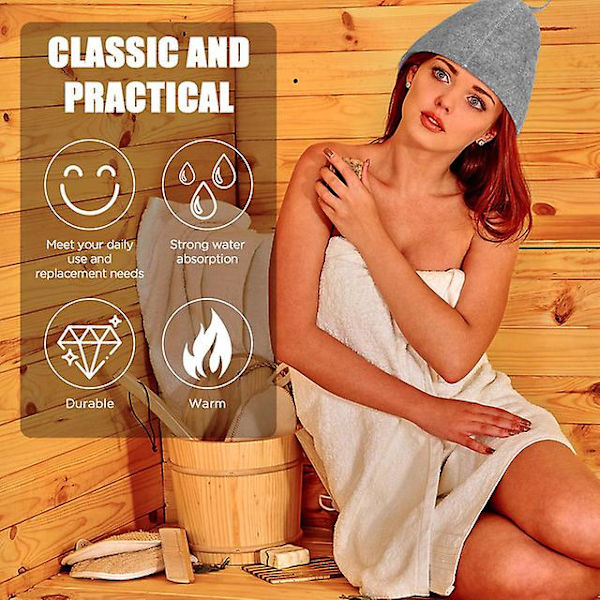 3/6 stk. badstuehatt i filt, badstuehatt i ull, banya-hatt 3pack