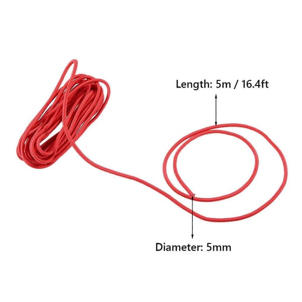 5m Elastisk Strikk Tau 4mm/5mm for Kajakk Båt Dekksrigging