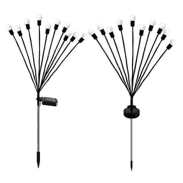 2 sett Solar Firefly Lights Jule utendørs hage vanntette plenlys Not Specified 10 Head Warm Light