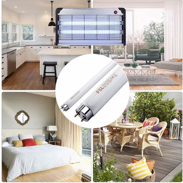 2 stk Fsl T5 8w Fly Killer Reservepærer Uv-rør Til 8 W Fly Insekt Killer / Bug Zapper