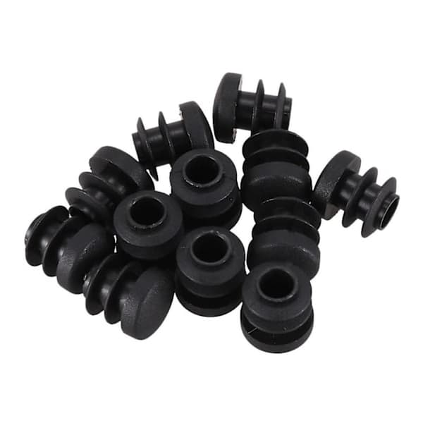 Chair Table Leg Plug 14mm Diameter Round Plastic Cover Threaded Insert Tube 12 pcs